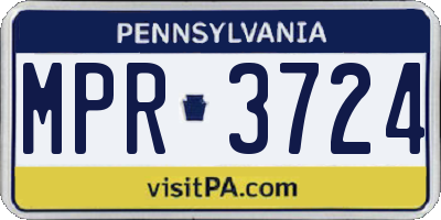 PA license plate MPR3724