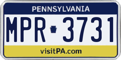PA license plate MPR3731