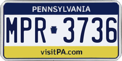 PA license plate MPR3736