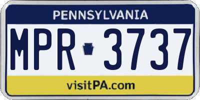 PA license plate MPR3737
