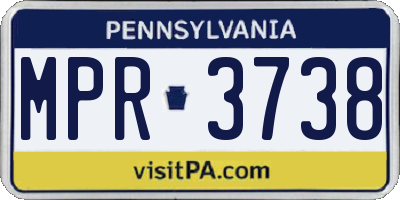 PA license plate MPR3738