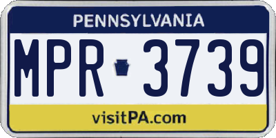 PA license plate MPR3739