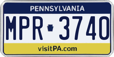 PA license plate MPR3740