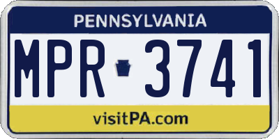 PA license plate MPR3741