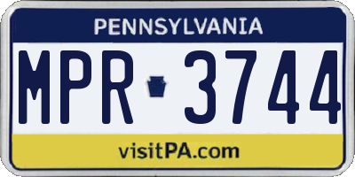 PA license plate MPR3744