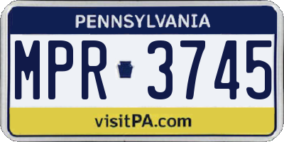 PA license plate MPR3745