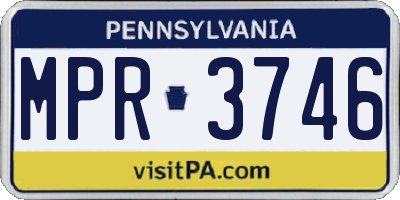 PA license plate MPR3746