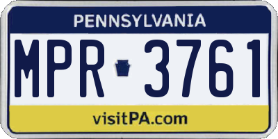 PA license plate MPR3761