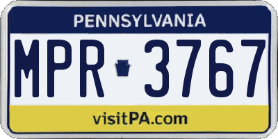 PA license plate MPR3767