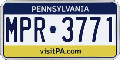 PA license plate MPR3771