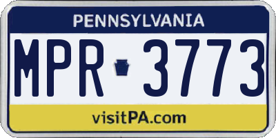 PA license plate MPR3773