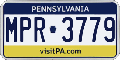 PA license plate MPR3779