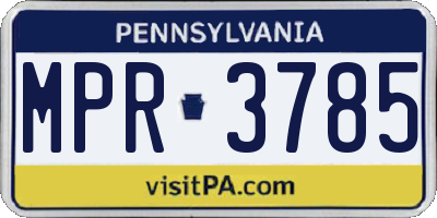 PA license plate MPR3785