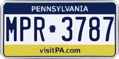 PA license plate MPR3787