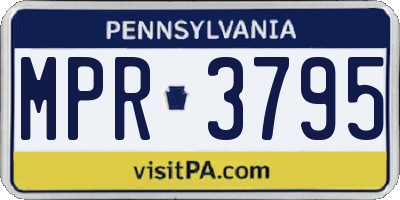 PA license plate MPR3795