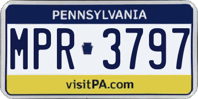 PA license plate MPR3797