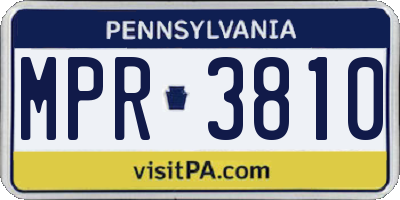 PA license plate MPR3810