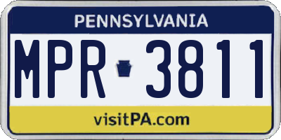 PA license plate MPR3811