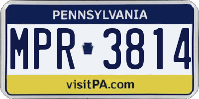 PA license plate MPR3814