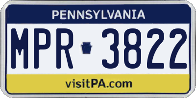 PA license plate MPR3822