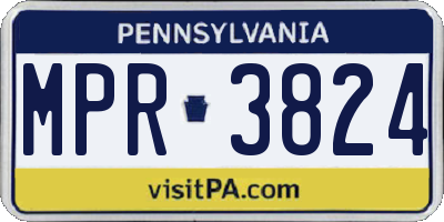 PA license plate MPR3824