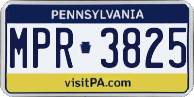 PA license plate MPR3825