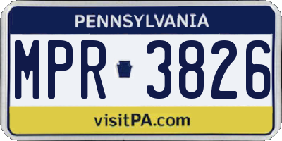PA license plate MPR3826