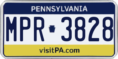 PA license plate MPR3828