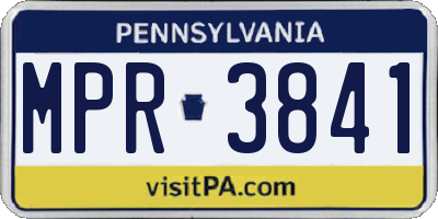 PA license plate MPR3841