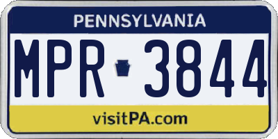 PA license plate MPR3844