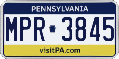 PA license plate MPR3845