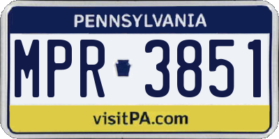 PA license plate MPR3851