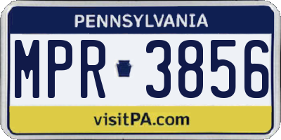 PA license plate MPR3856