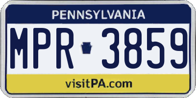 PA license plate MPR3859
