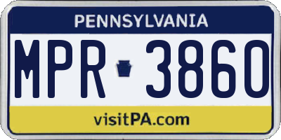 PA license plate MPR3860
