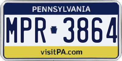 PA license plate MPR3864