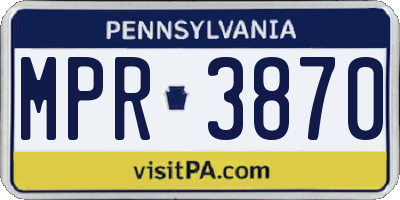 PA license plate MPR3870
