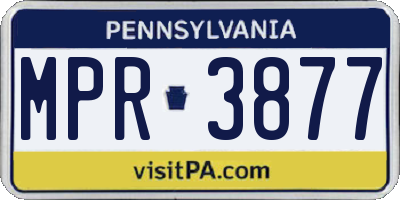 PA license plate MPR3877