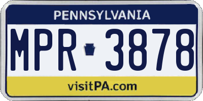 PA license plate MPR3878