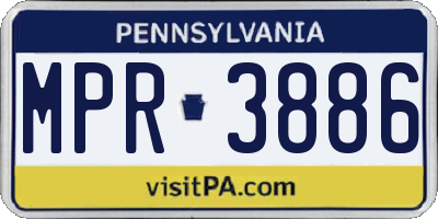 PA license plate MPR3886
