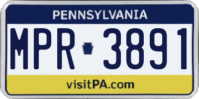 PA license plate MPR3891