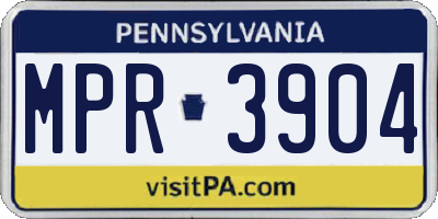 PA license plate MPR3904