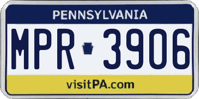 PA license plate MPR3906
