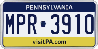 PA license plate MPR3910