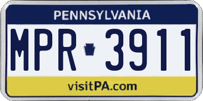 PA license plate MPR3911