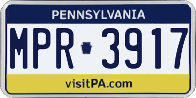 PA license plate MPR3917