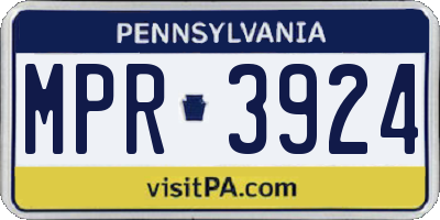 PA license plate MPR3924