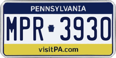 PA license plate MPR3930