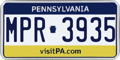 PA license plate MPR3935