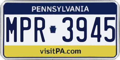 PA license plate MPR3945
